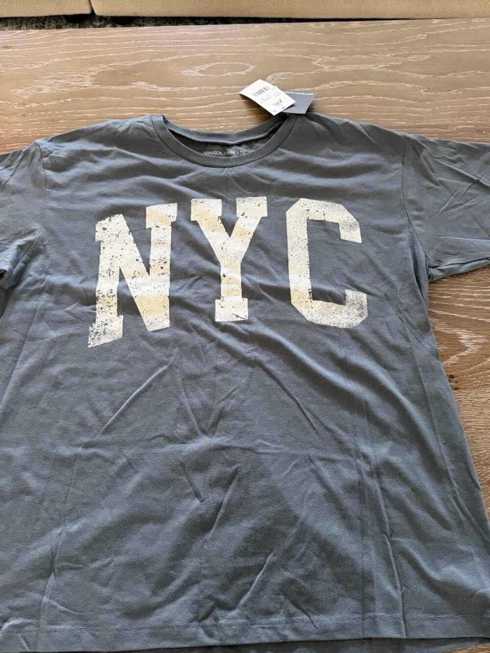 NWT!  Womens Grayson Threads gray NYC short sleeve t-shirt tee top size XXL